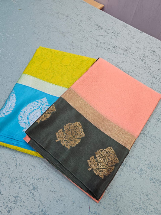 Kora Muslin saree with rich pallu and blouse