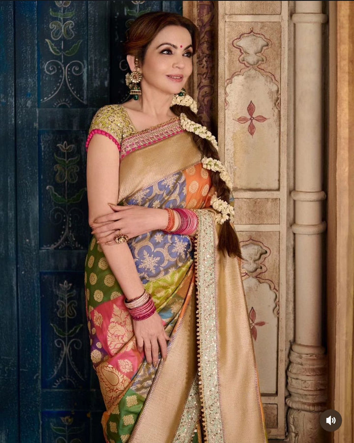 Nita Ambani Maam Inspired Premium Katan Silk Rangkat Saree