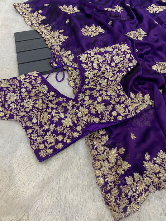 Madhuri Dixit Inspired Georgette Saree