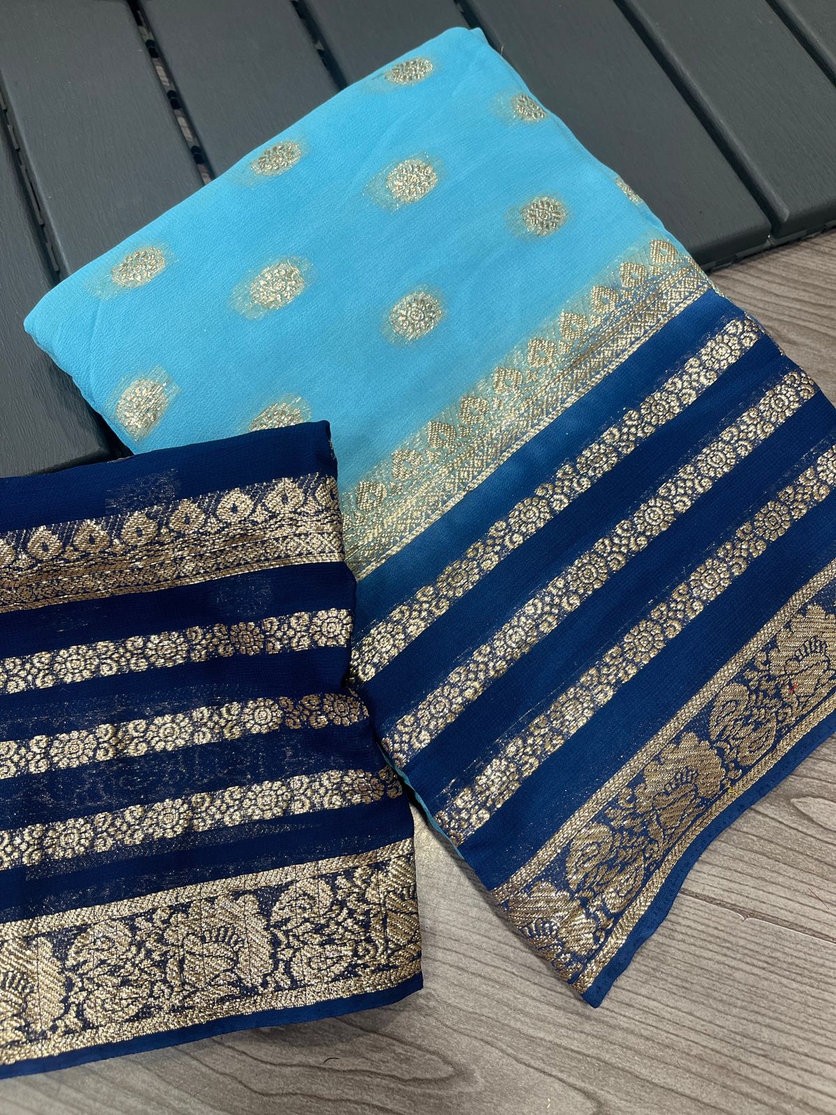 Premium Designer Georgette Banarasi Silk Saree