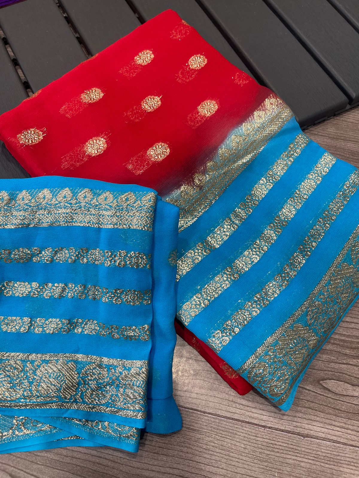 Premium Designer Georgette Banarasi Silk Saree