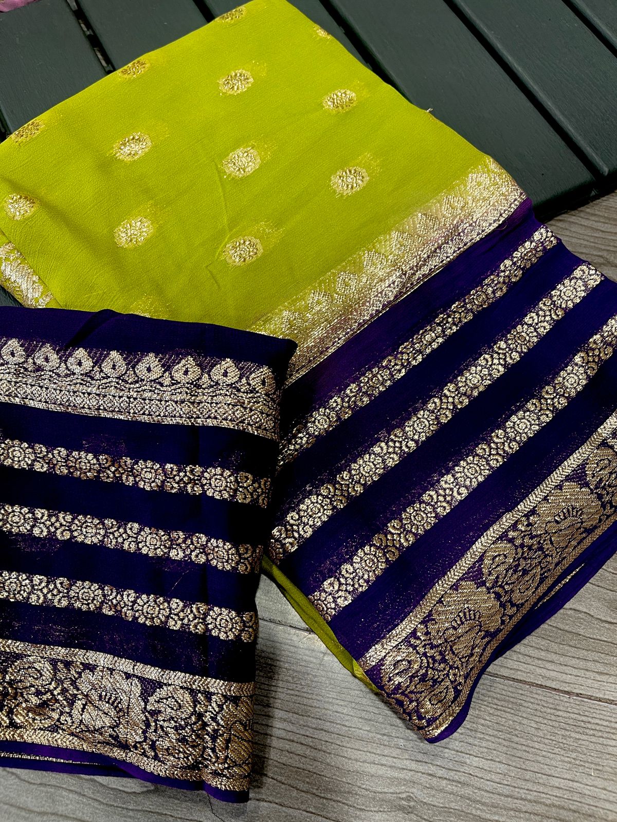 Premium Designer Georgette Banarasi Silk Saree