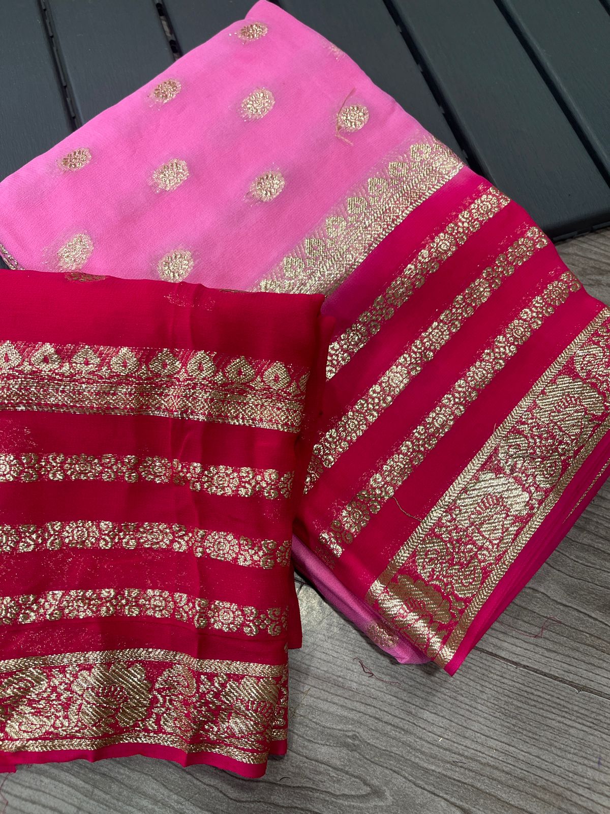 Premium Designer Georgette Banarasi Silk Saree