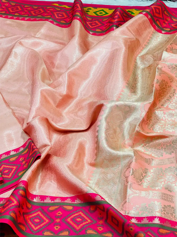 Exclusive Soft Tissue Silk Saree with Pochampally Borders