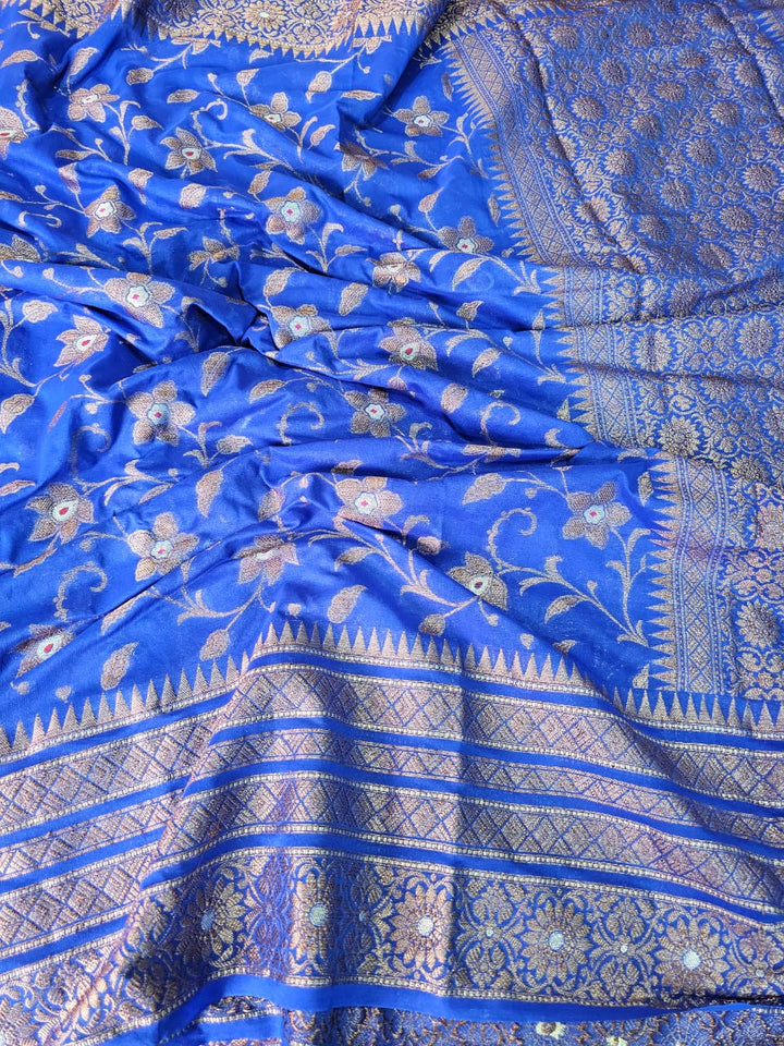 Limited Edition Royal Blue Crape Georgette Saree