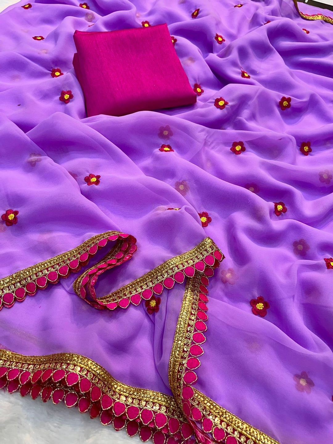 Purple Designer Manish Malhotra Inspired Premium Georgette Silk