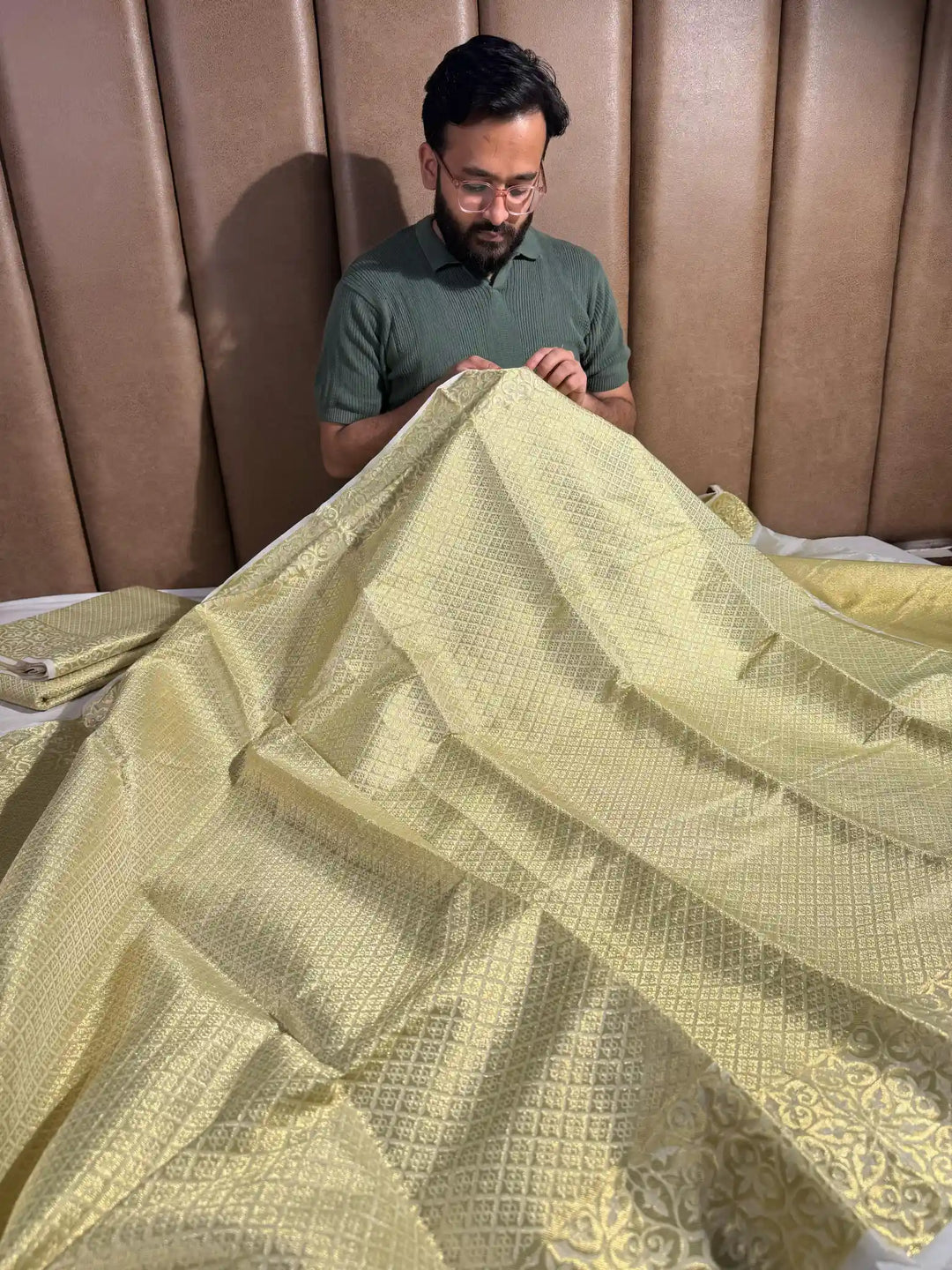 Tissue Silk Saree with gold tone