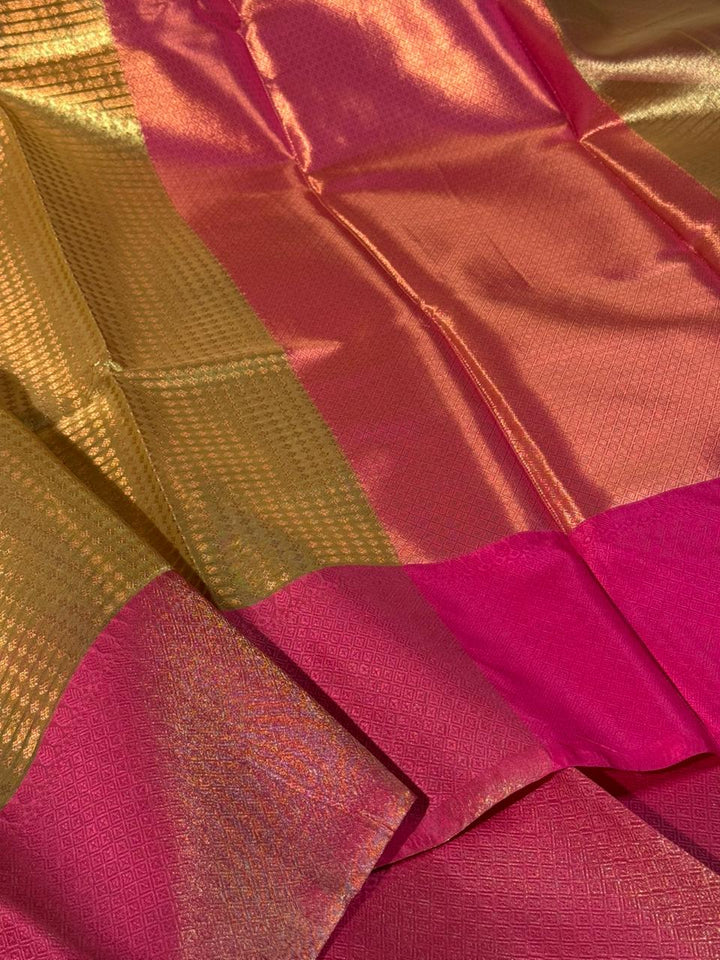 Golden Rani brocade tissue Banarasi saree
