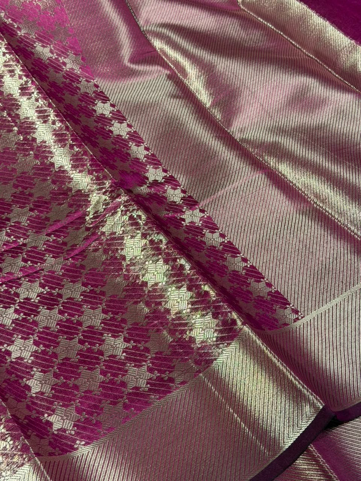 Dark Rani Brocade Softsilk Banarasi Saree