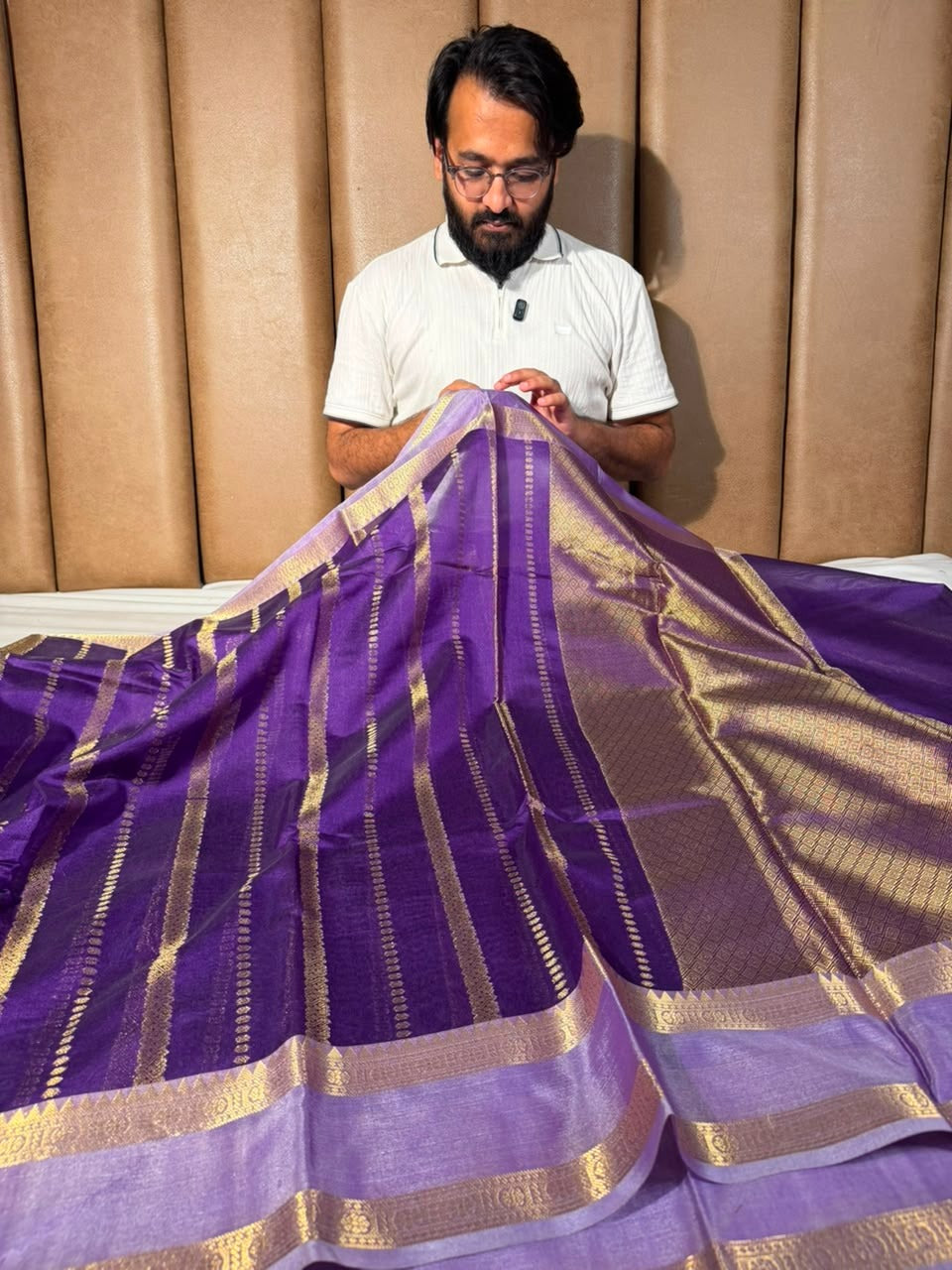 Light Purple Traditional Softsilk Banarasi Saree