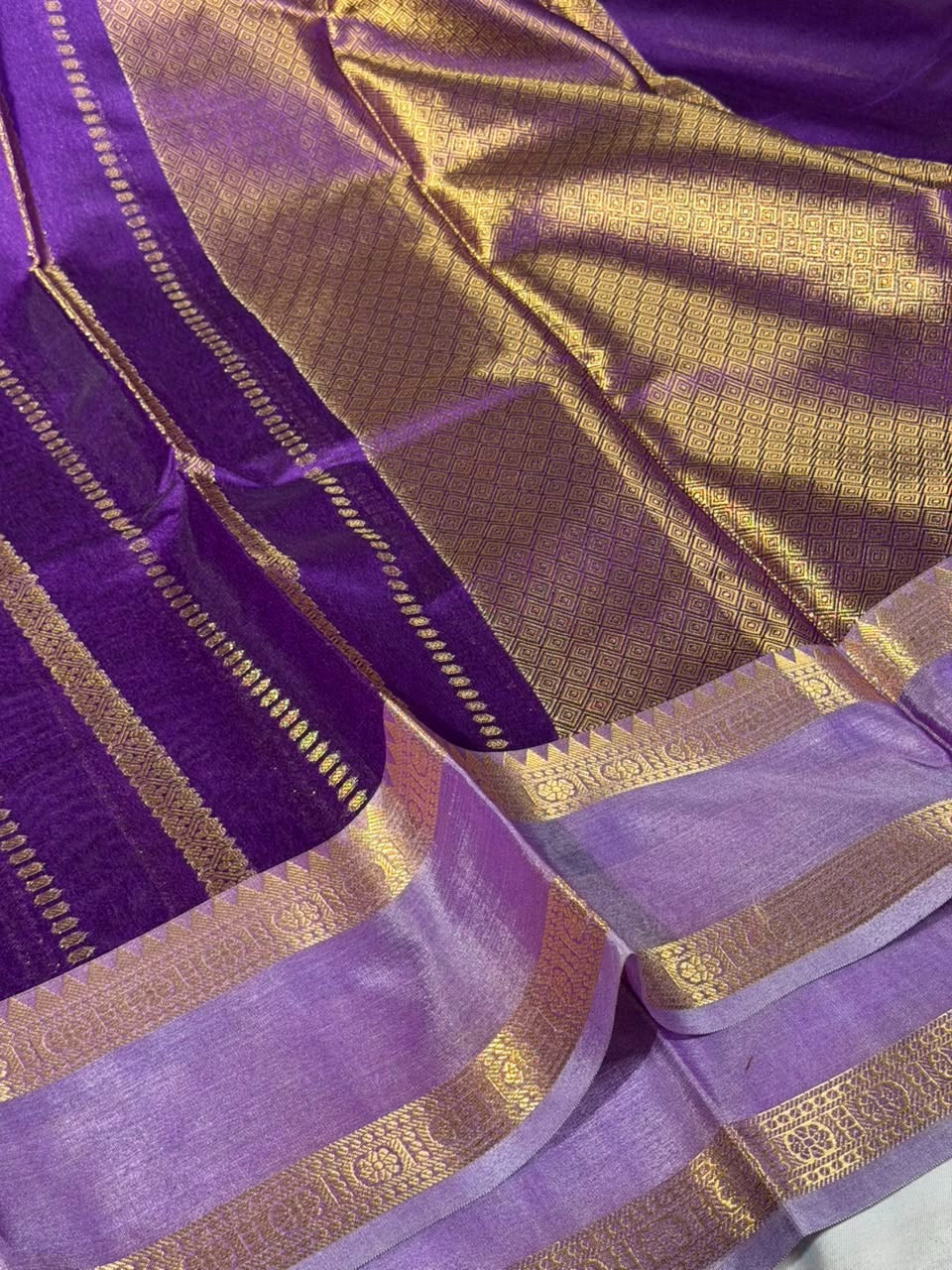 Light Purple Traditional Softsilk Banarasi Saree