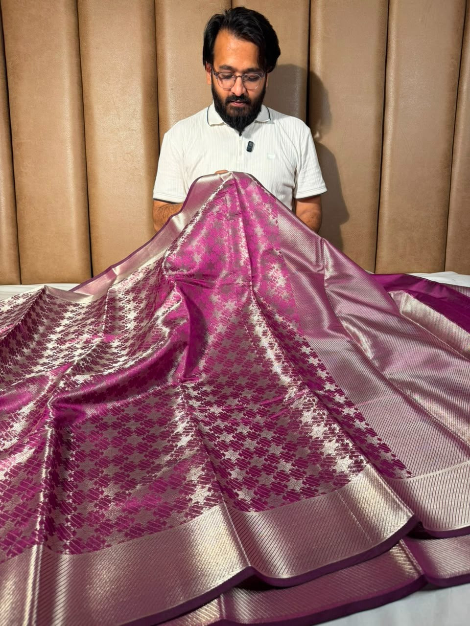 Dark Rani Brocade Softsilk Banarasi Saree