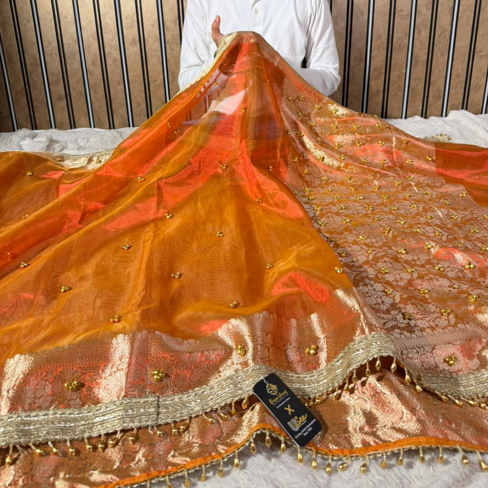Dhoop Chaon Kora Tissue Viral Ghungroo Saree