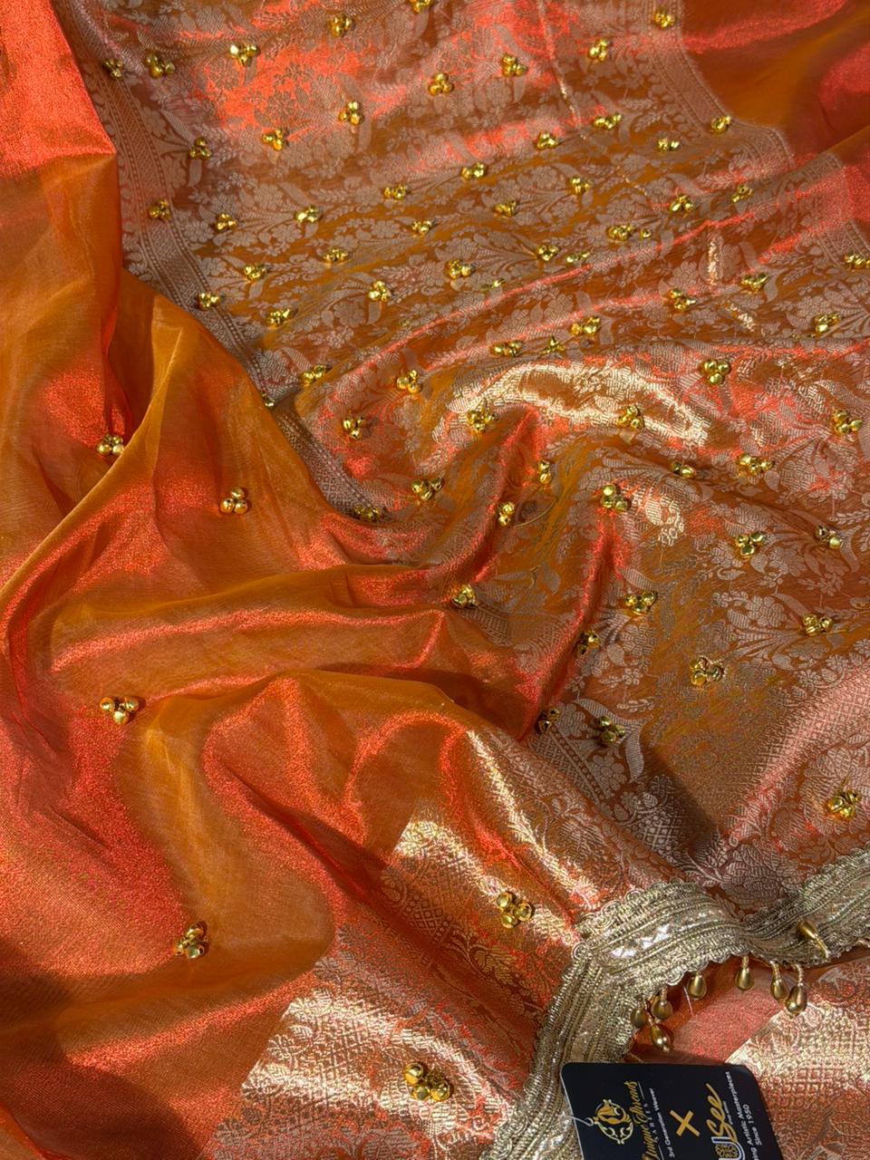 Dhoop Chaon Kora Tissue Viral Ghungroo Saree