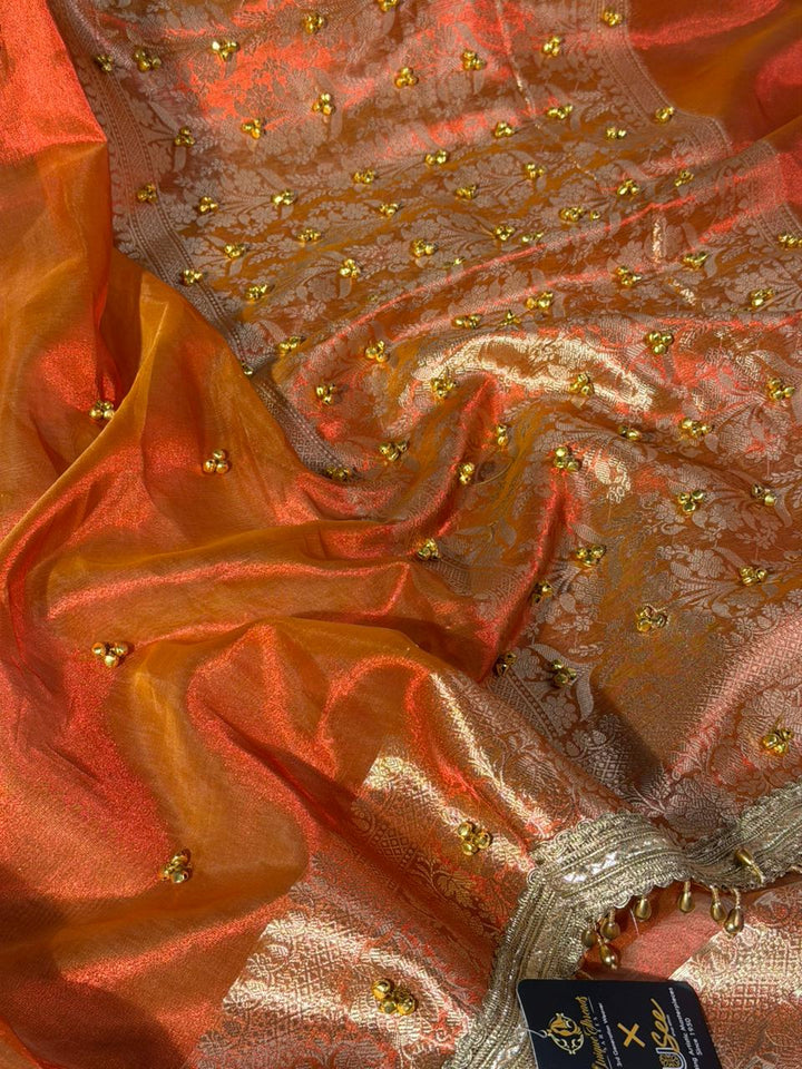 Dhoop Chaon Kora Tissue Viral Ghungroo Saree