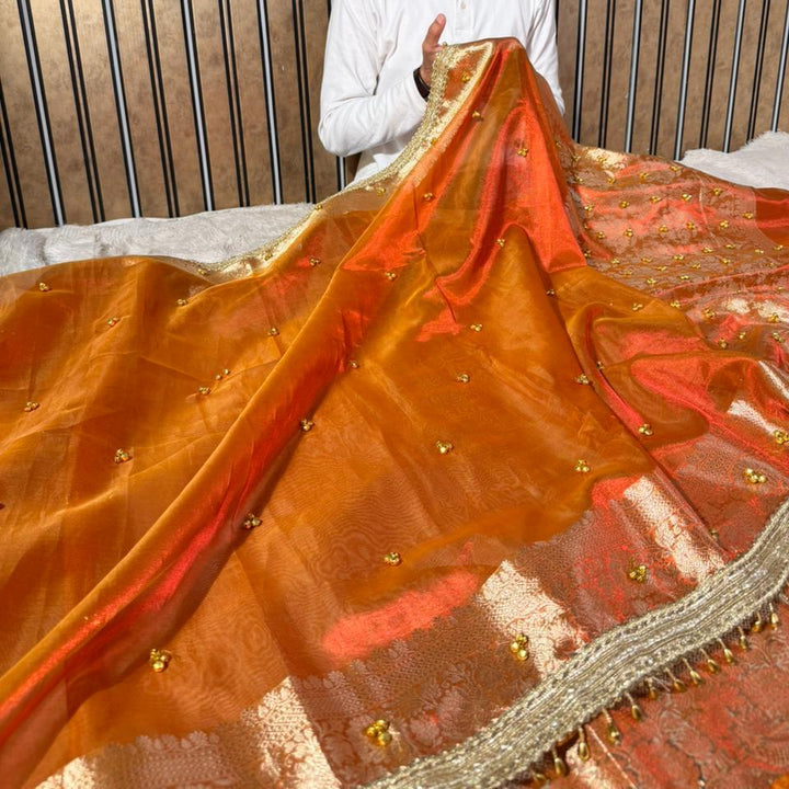 Dhoop Chaon Kora Tissue Viral Ghungroo Saree