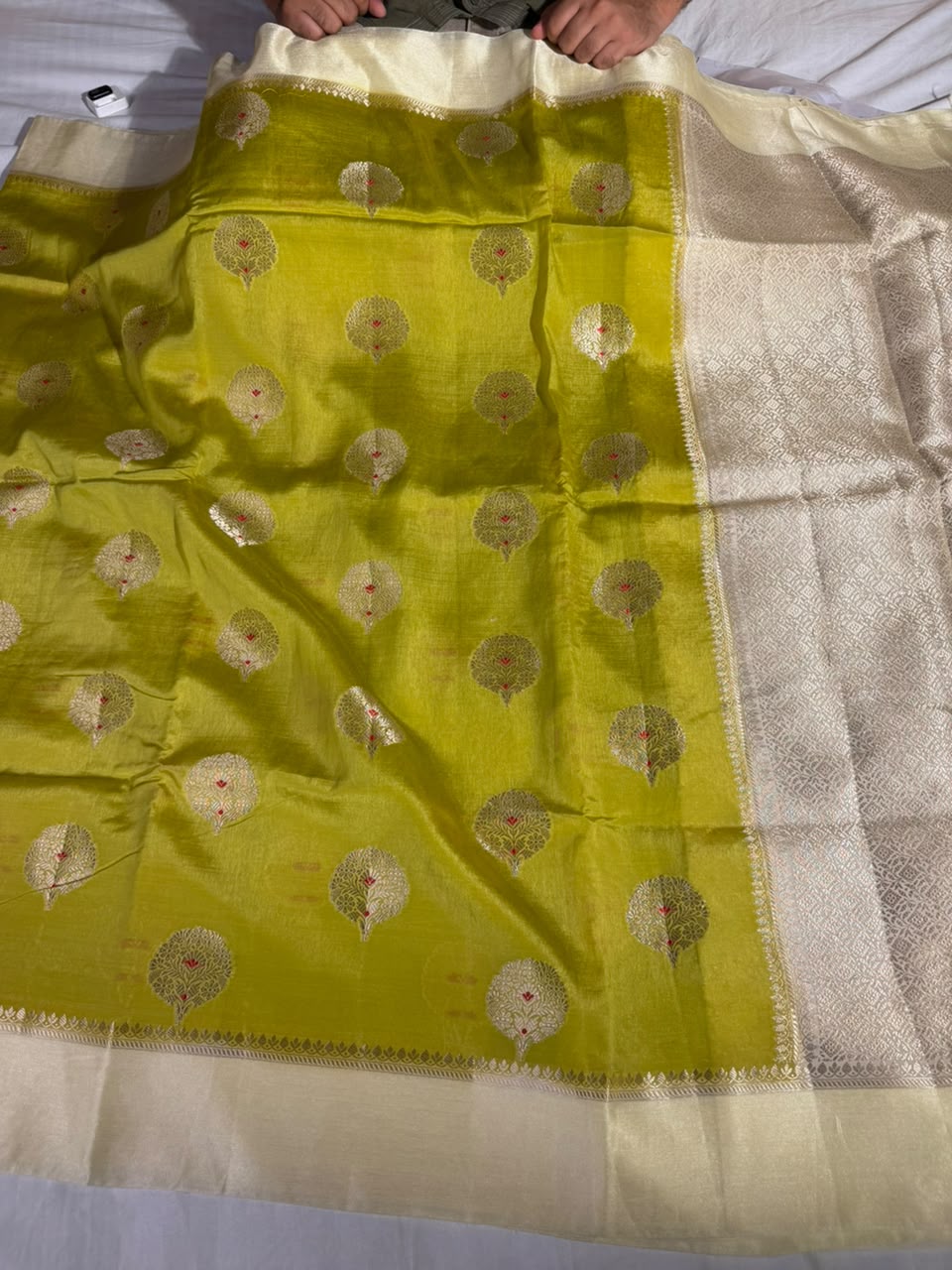 Mehendi Green Comfortable Chinia Silk Banarasi Saree