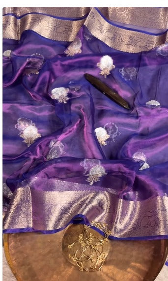 Baigani Pure Tissue Silk Heritage Banarasi Saree