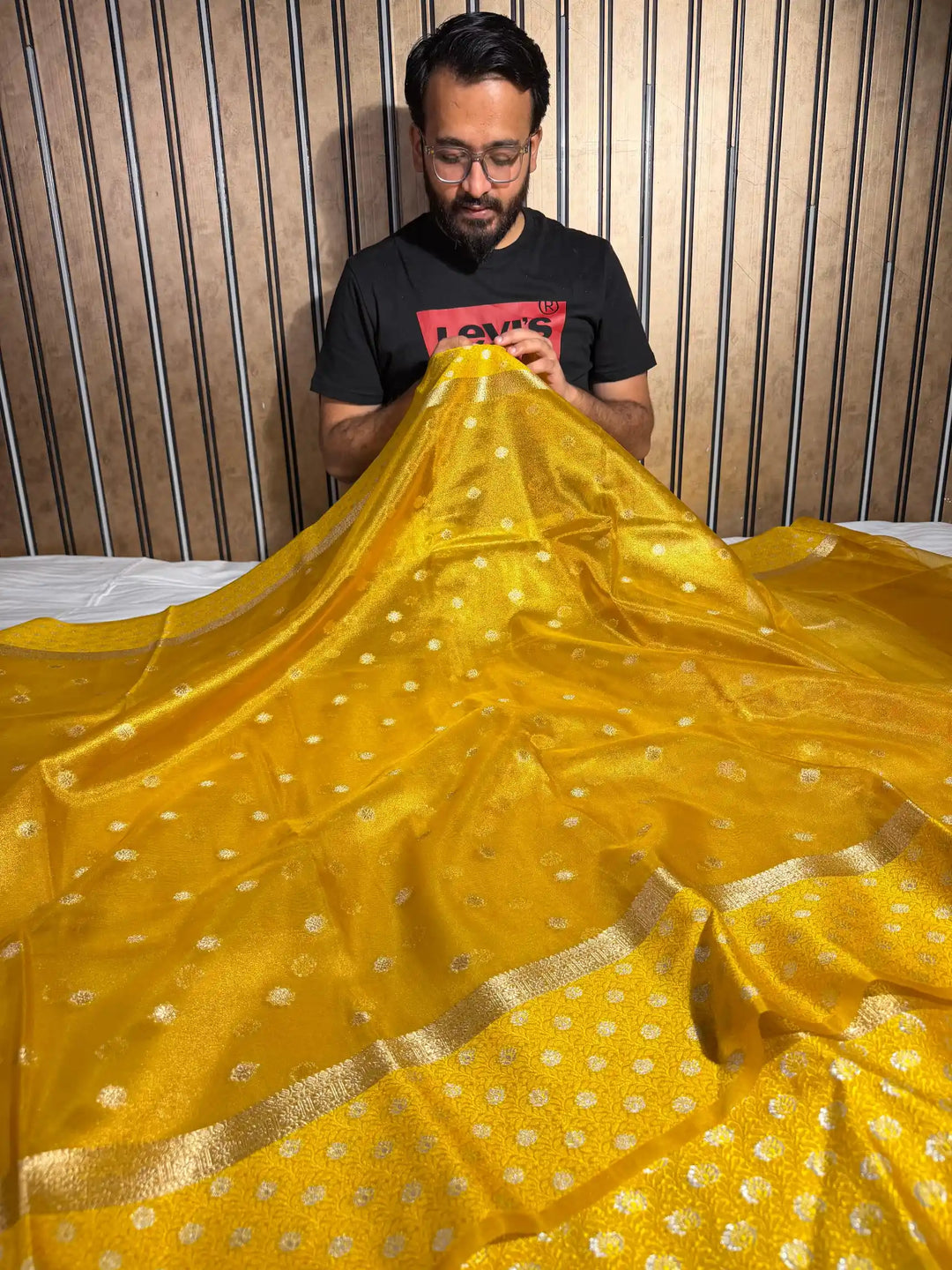 Yellow Tissue Silk Heritage Weave Banarasi Saree