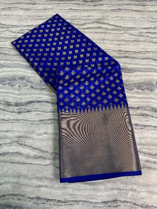 Royal blue Soft Cotton silk saree