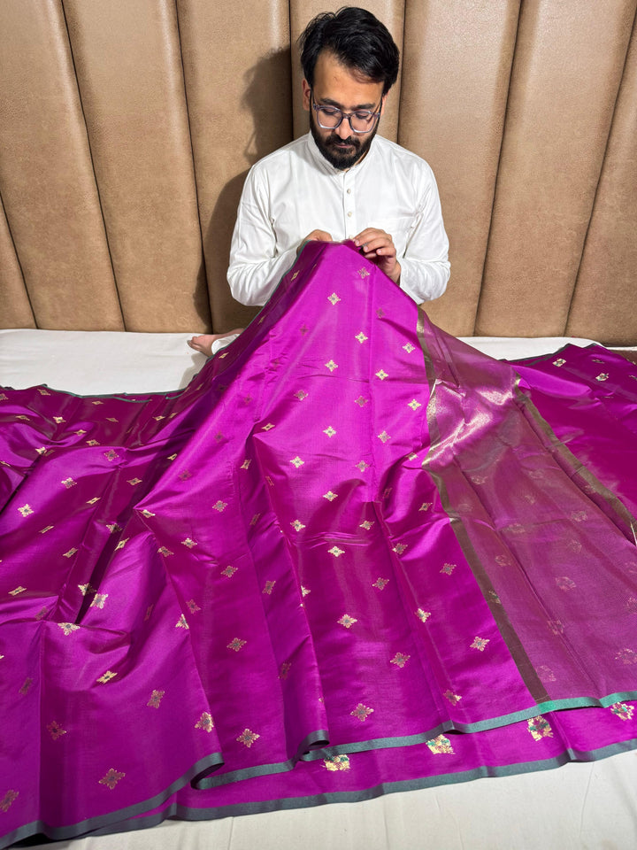 banarasi katan silk saree with rich pallu and blouse