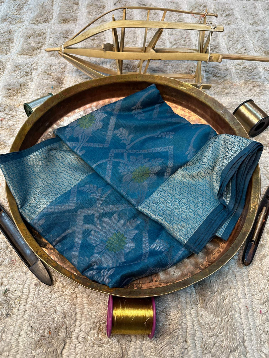 Soft Cotton Silk Rtique Zari Banarasi Saree