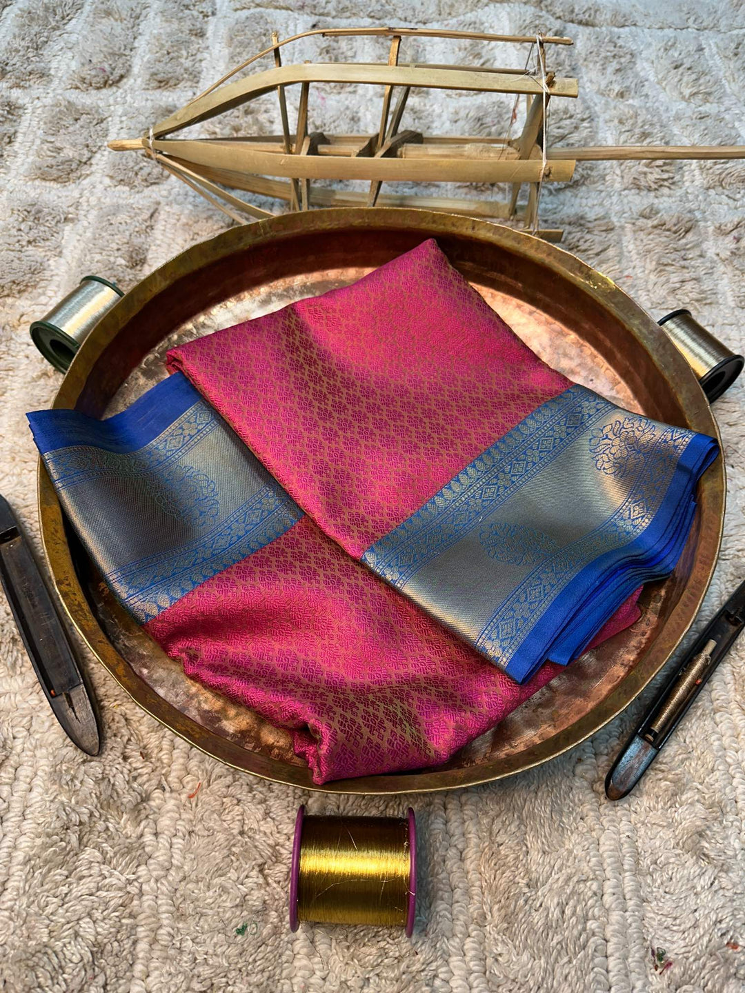 Soft Cotton Silk Rtique Zari Banarasi Saree