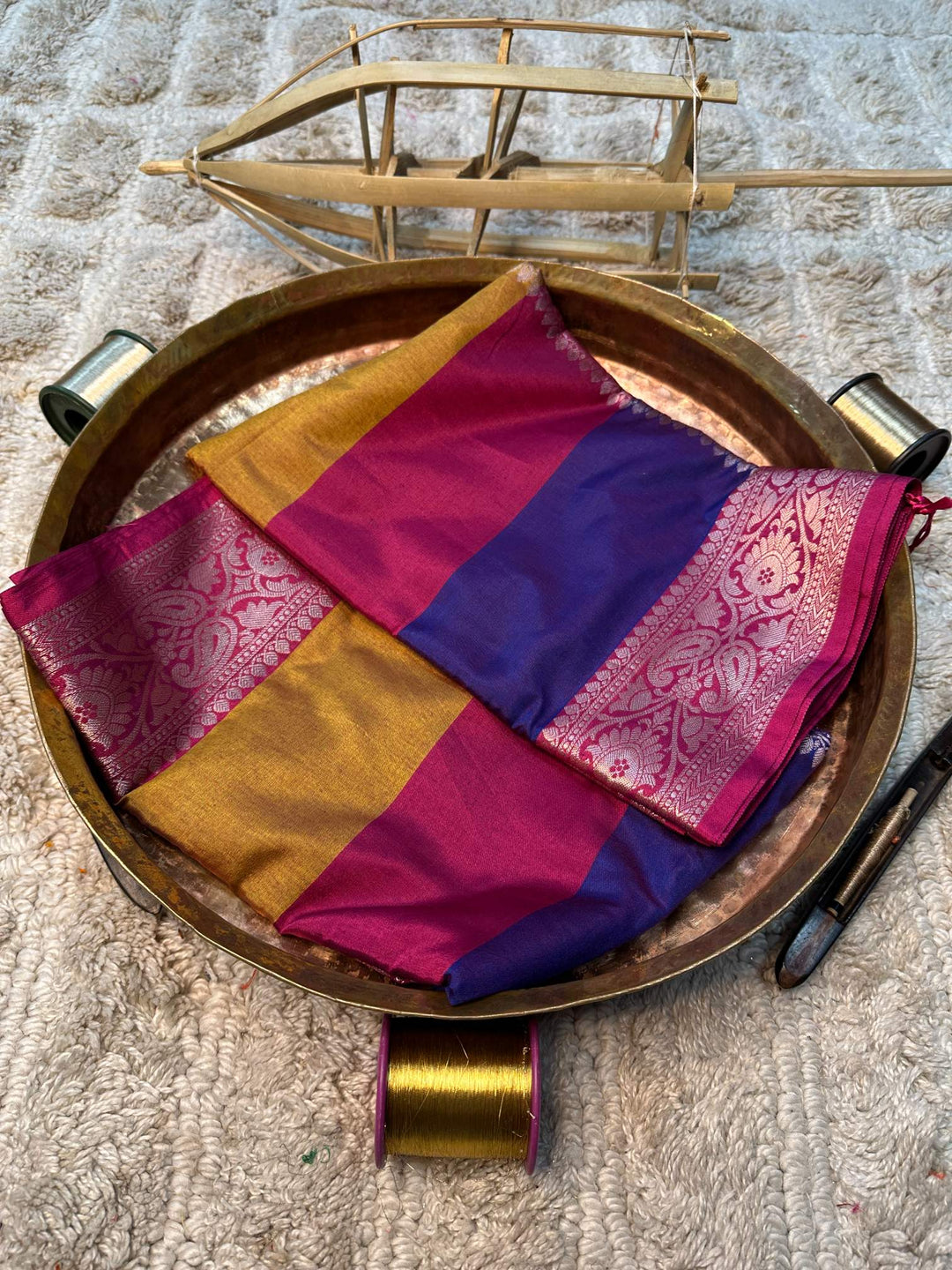 Soft Cotton Silk Rtique Zari Banarasi Saree