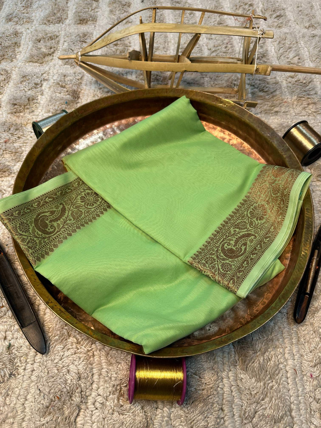 Soft Cotton Silk Rtique Zari Banarasi Saree
