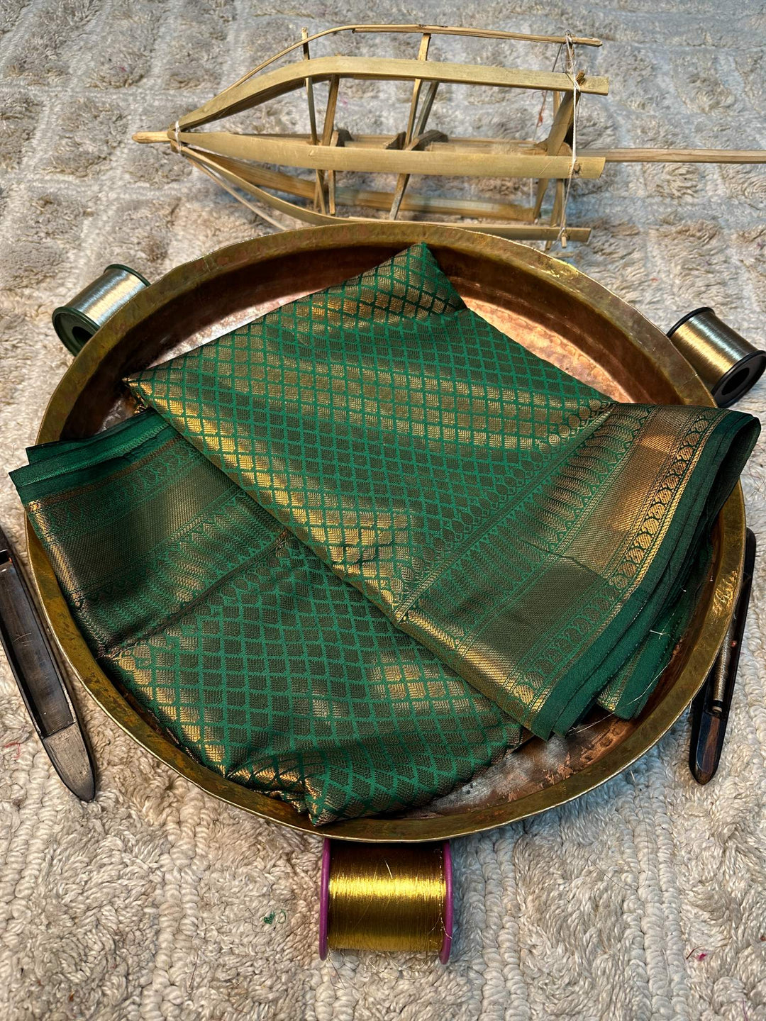Soft Cotton Silk Rtique Zari Banarasi Saree