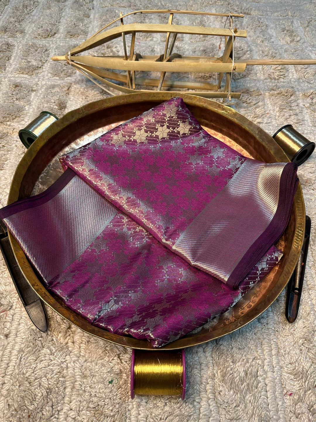 Soft Cotton Silk Rtique Zari Banarasi Saree