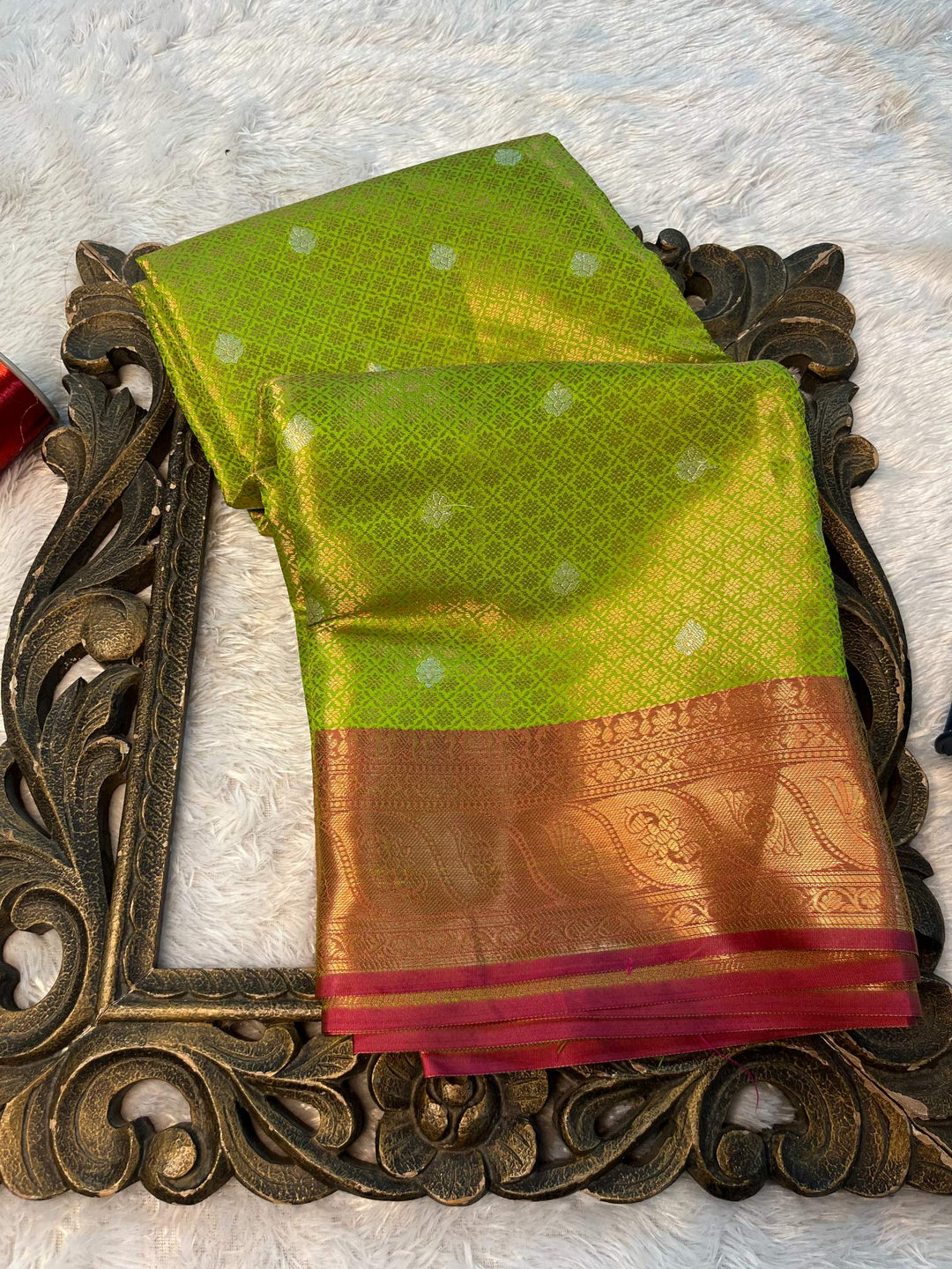 Soft Cotton Silk Rtique Zari Banarasi Saree