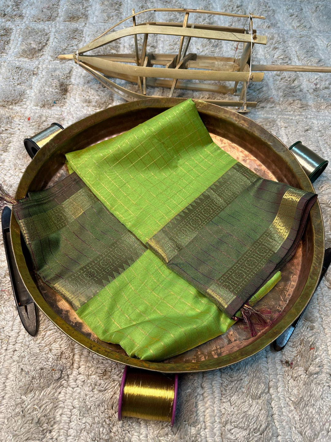 Soft Cotton Silk Rtique Zari Banarasi Saree