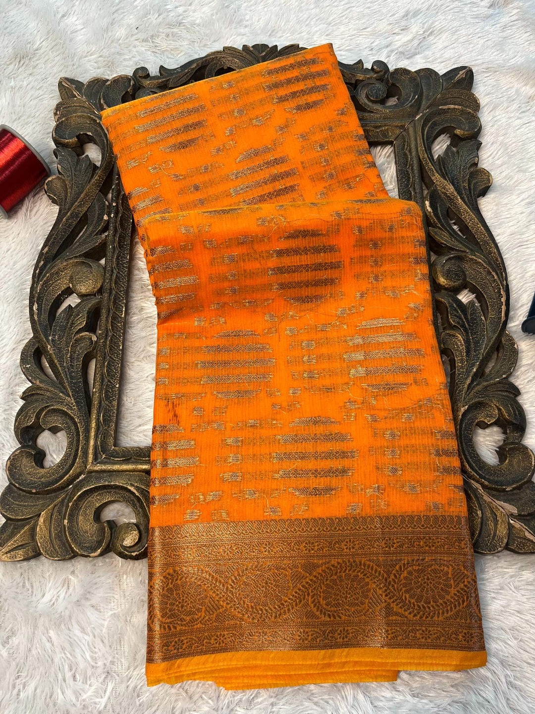 Soft Cotton Silk Rtique Zari Banarasi Saree