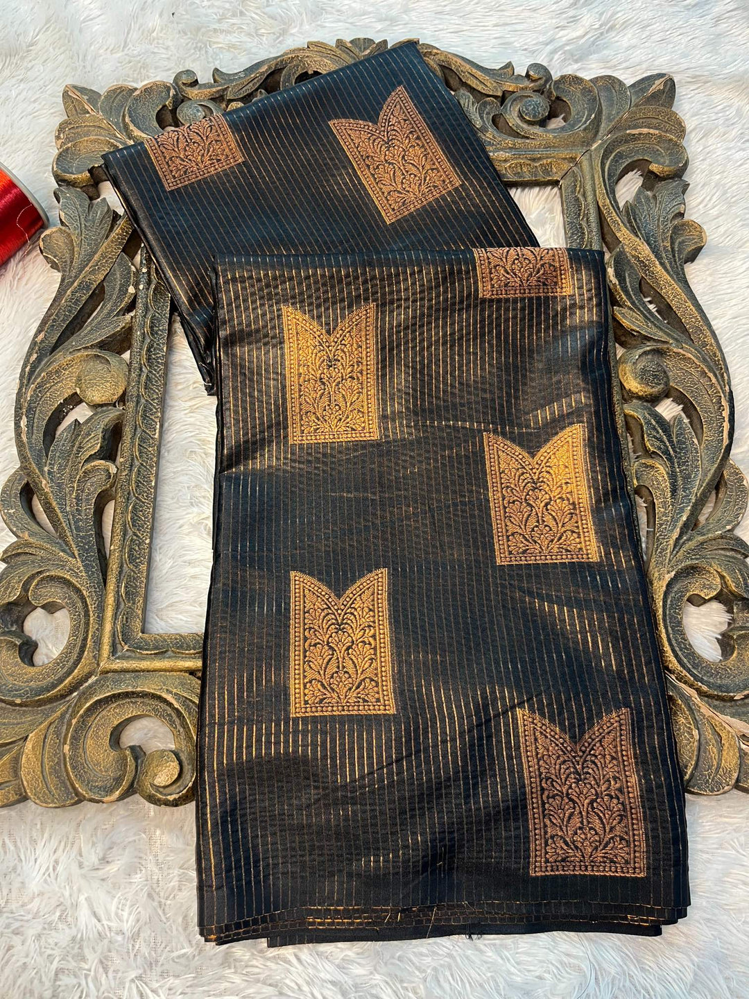Soft Cotton Silk Rtique Zari Banarasi Saree