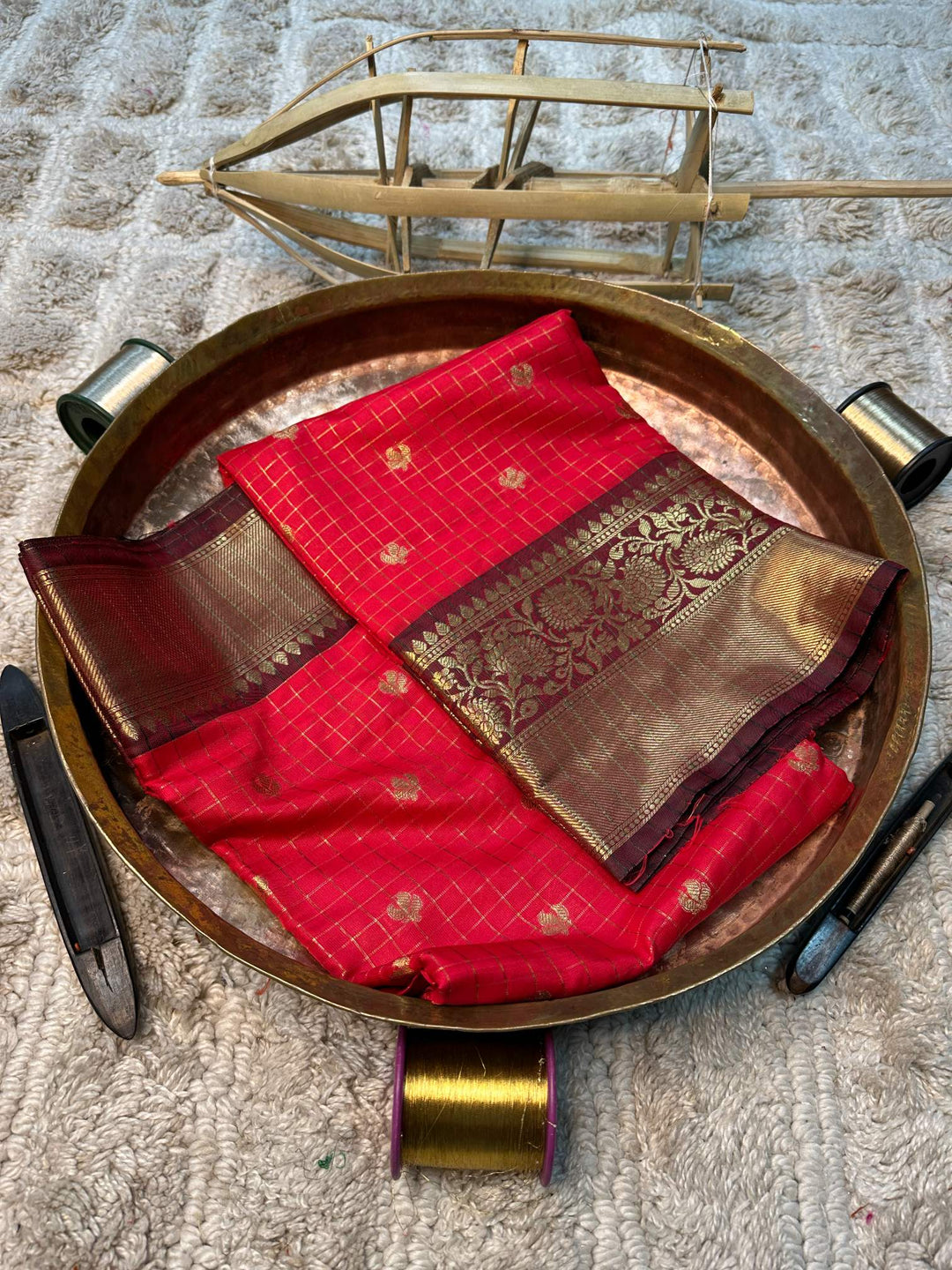Soft Cotton Silk Rtique Zari Banarasi Saree