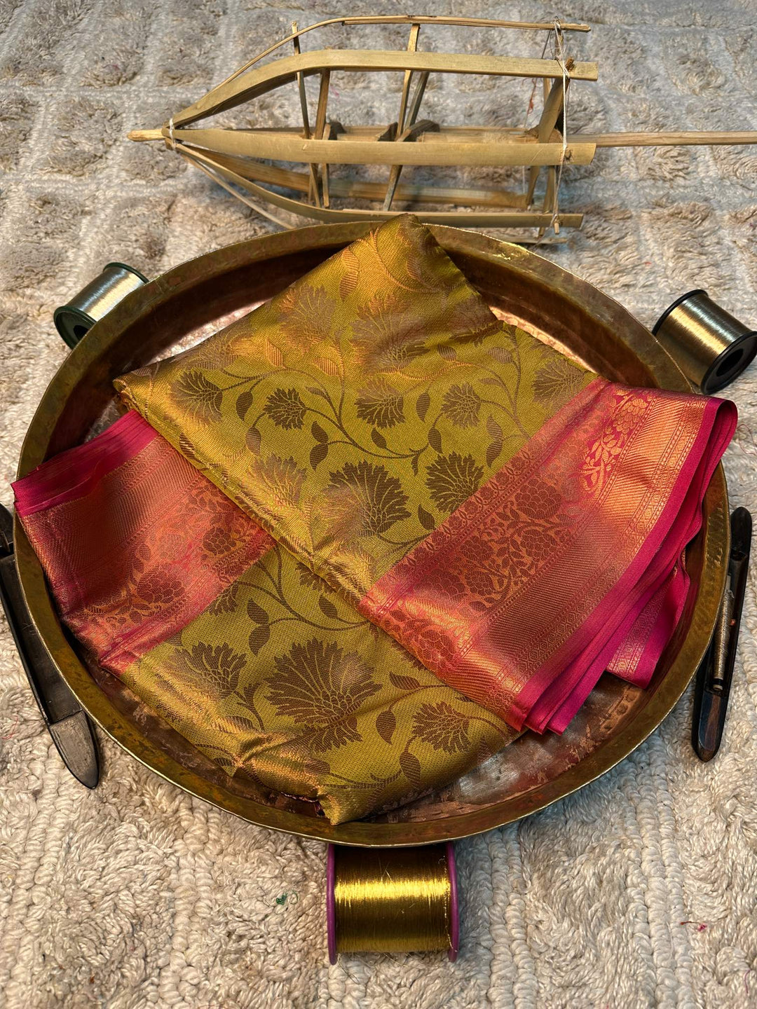 Soft Cotton Silk Rtique Zari Banarasi Saree