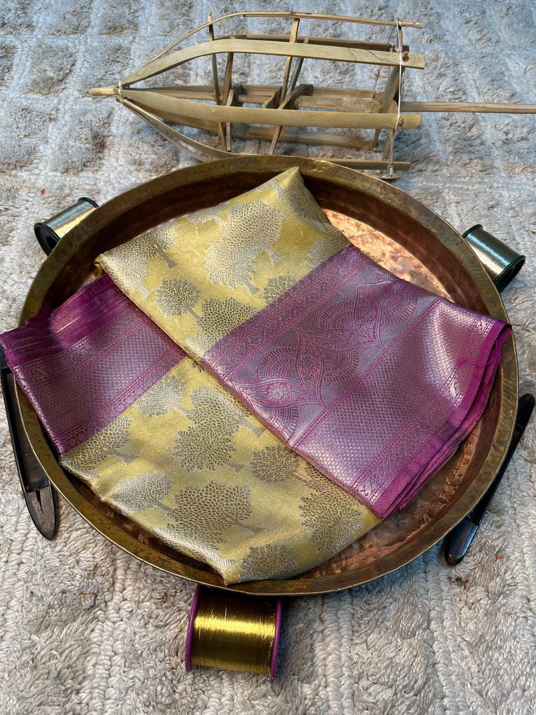Soft Cotton Silk Rtique Zari Banarasi Saree
