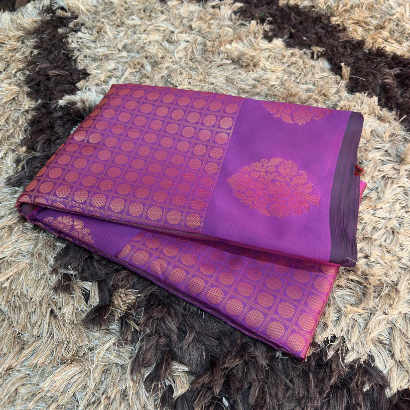 Soft Silk Copper Zari Woven Banarasi Saree