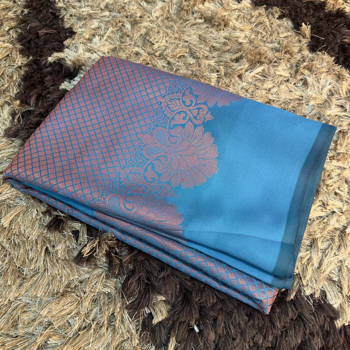 Soft Silk Copper Zari Woven Banarasi Saree