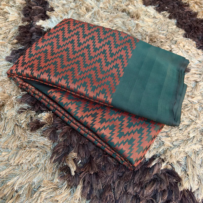 Soft Silk Copper Zari Woven Banarasi Saree