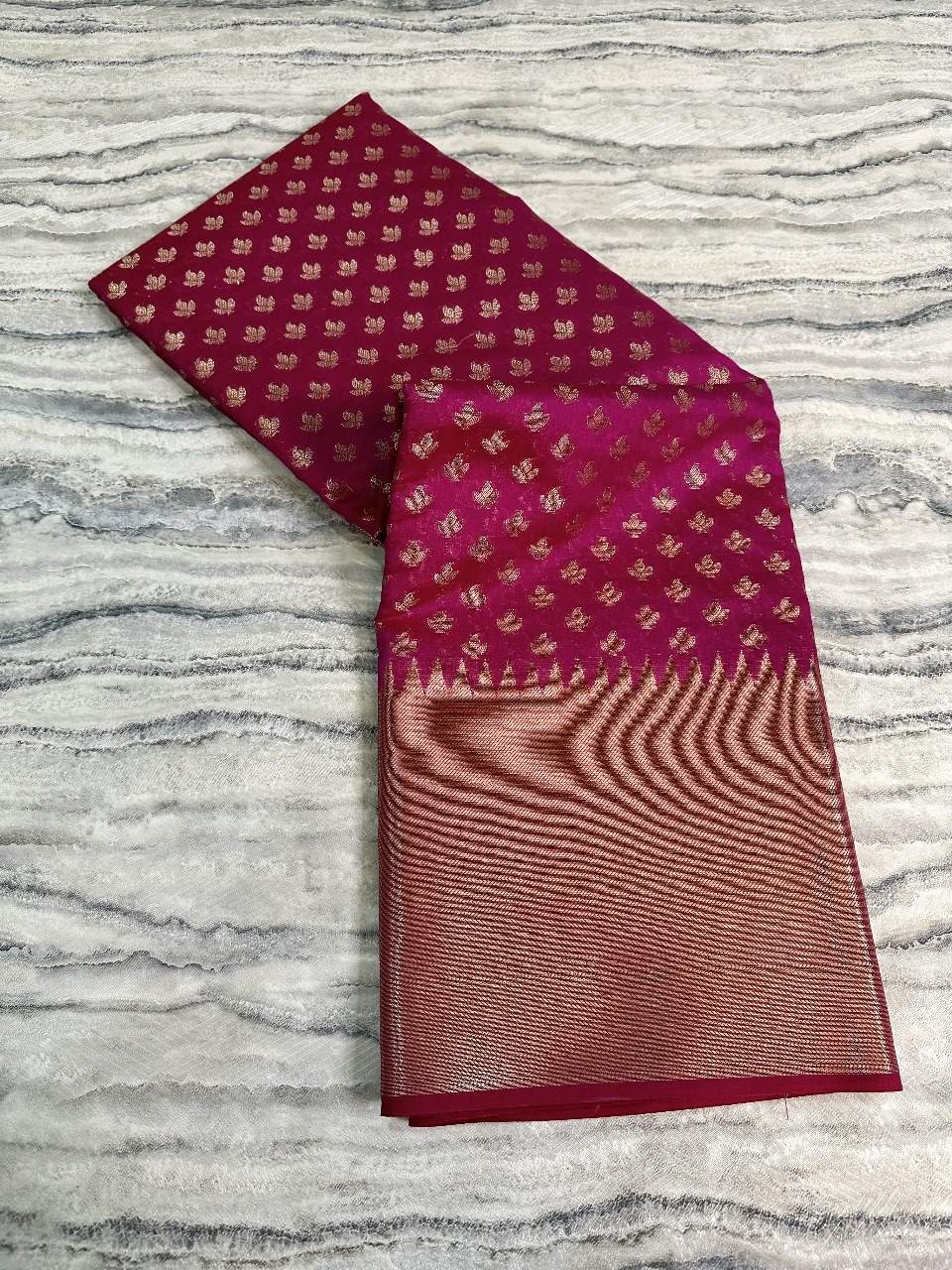 Magenta Soft Cotton silk saree