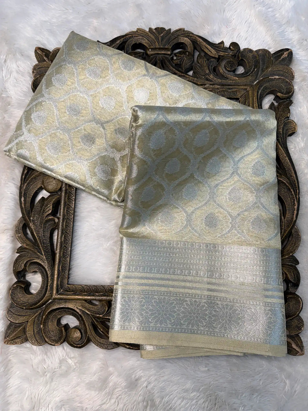 Contemporary Weave Kora Tissue Silk Banarasi Saree