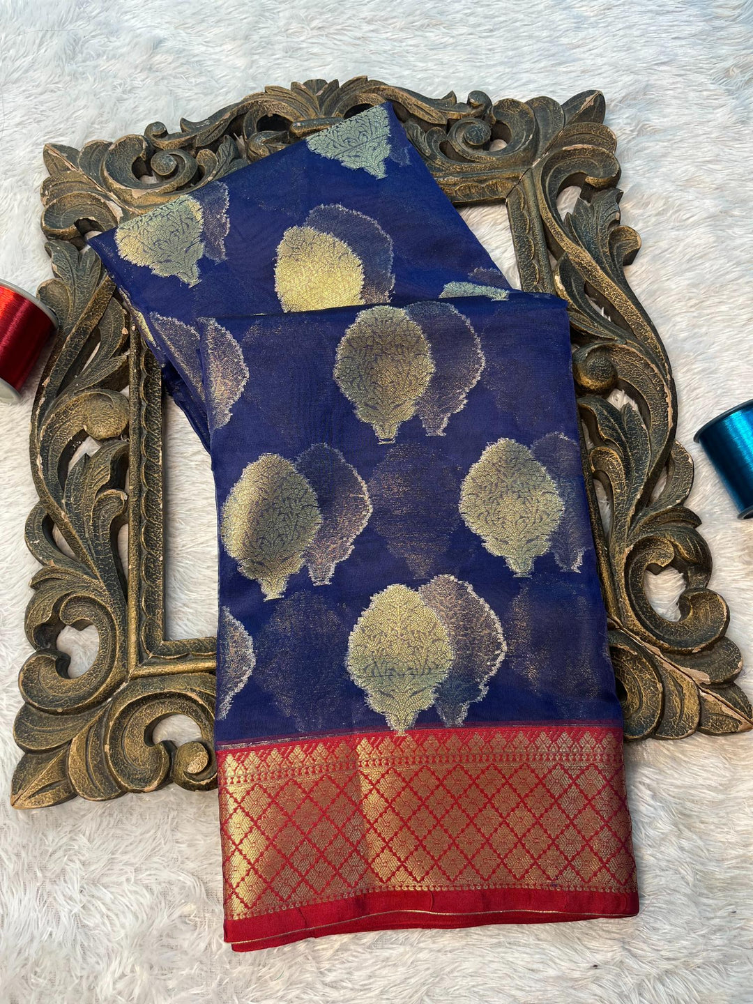 Soft Cotton Silk Rtique Zari Banarasi Saree