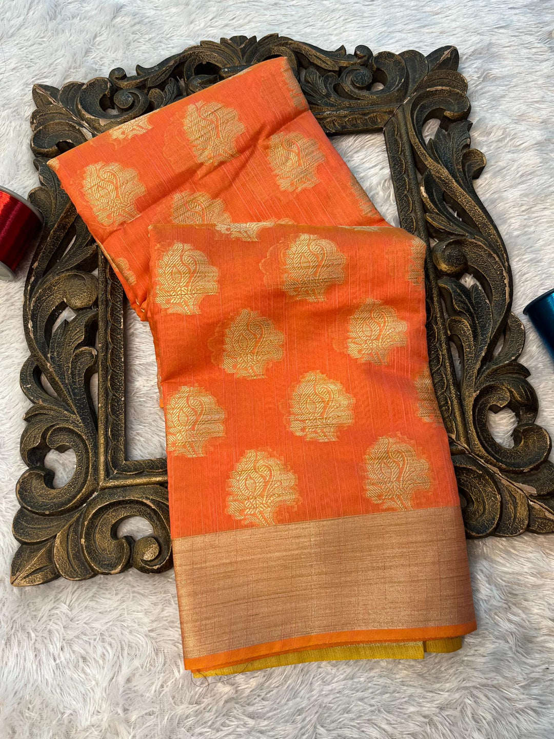 Soft Cotton Silk Rtique Zari Banarasi Saree
