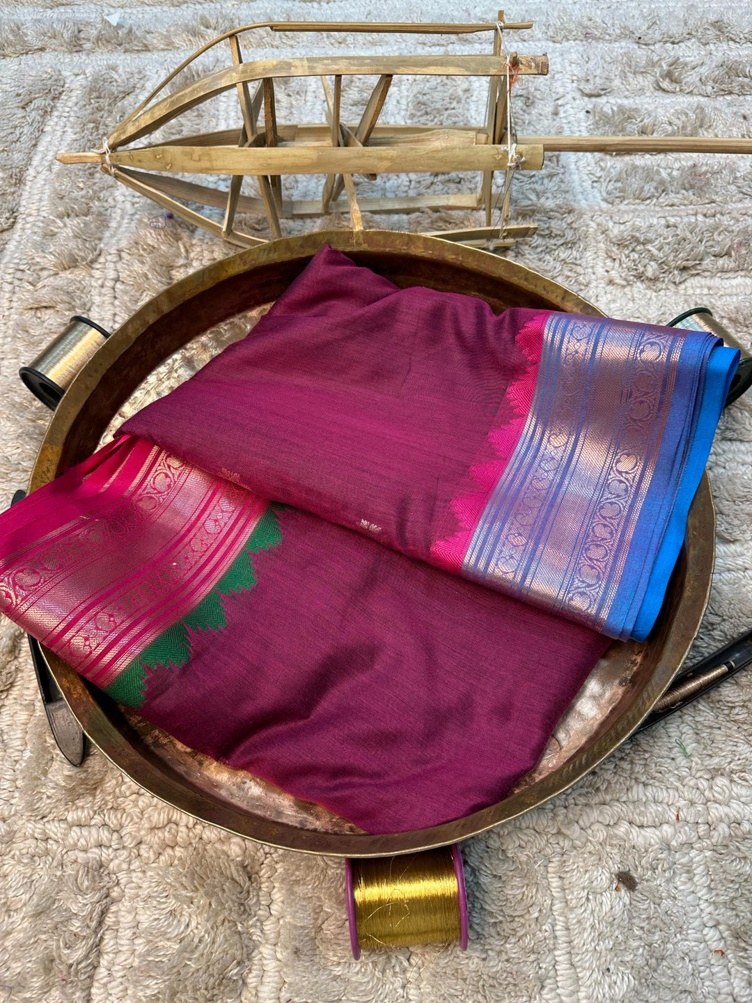 Soft Cotton Silk Rtique Zari Banarasi Saree