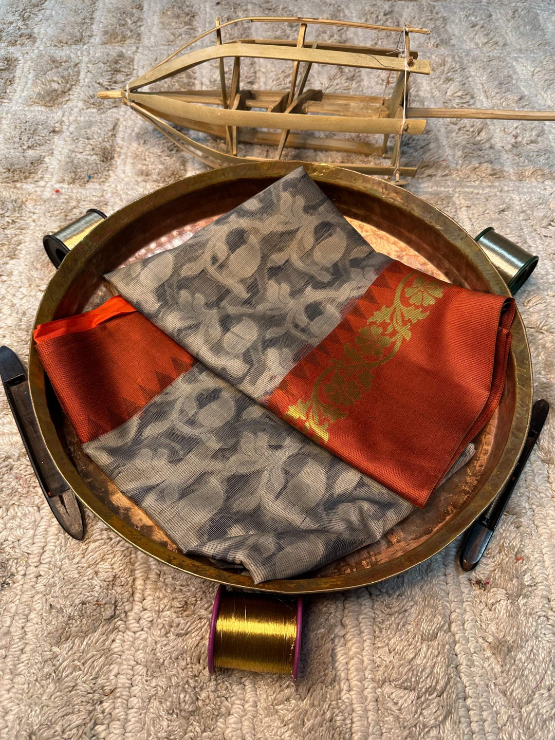 Soft Cotton Silk Antique Zari Banarasi Saree