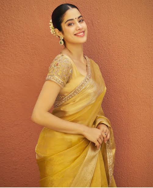 Jahnvi Kapoor inspired tissue silk saree