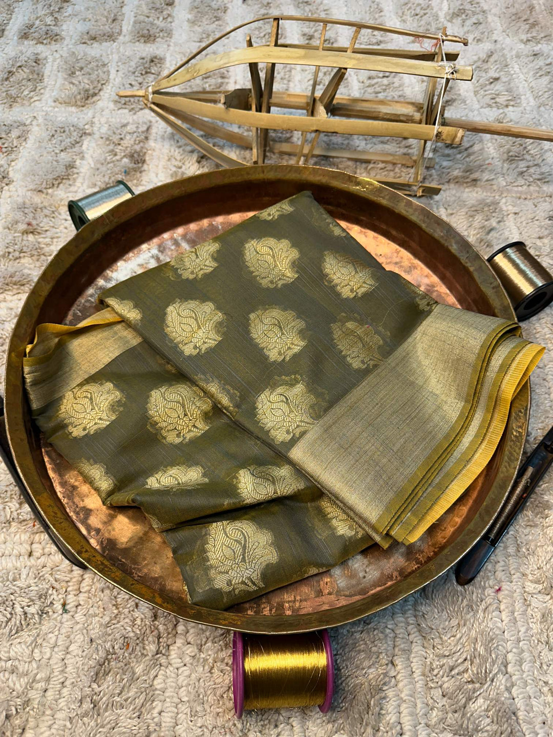 Soft Cotton Silk Rtique Zari Banarasi Saree