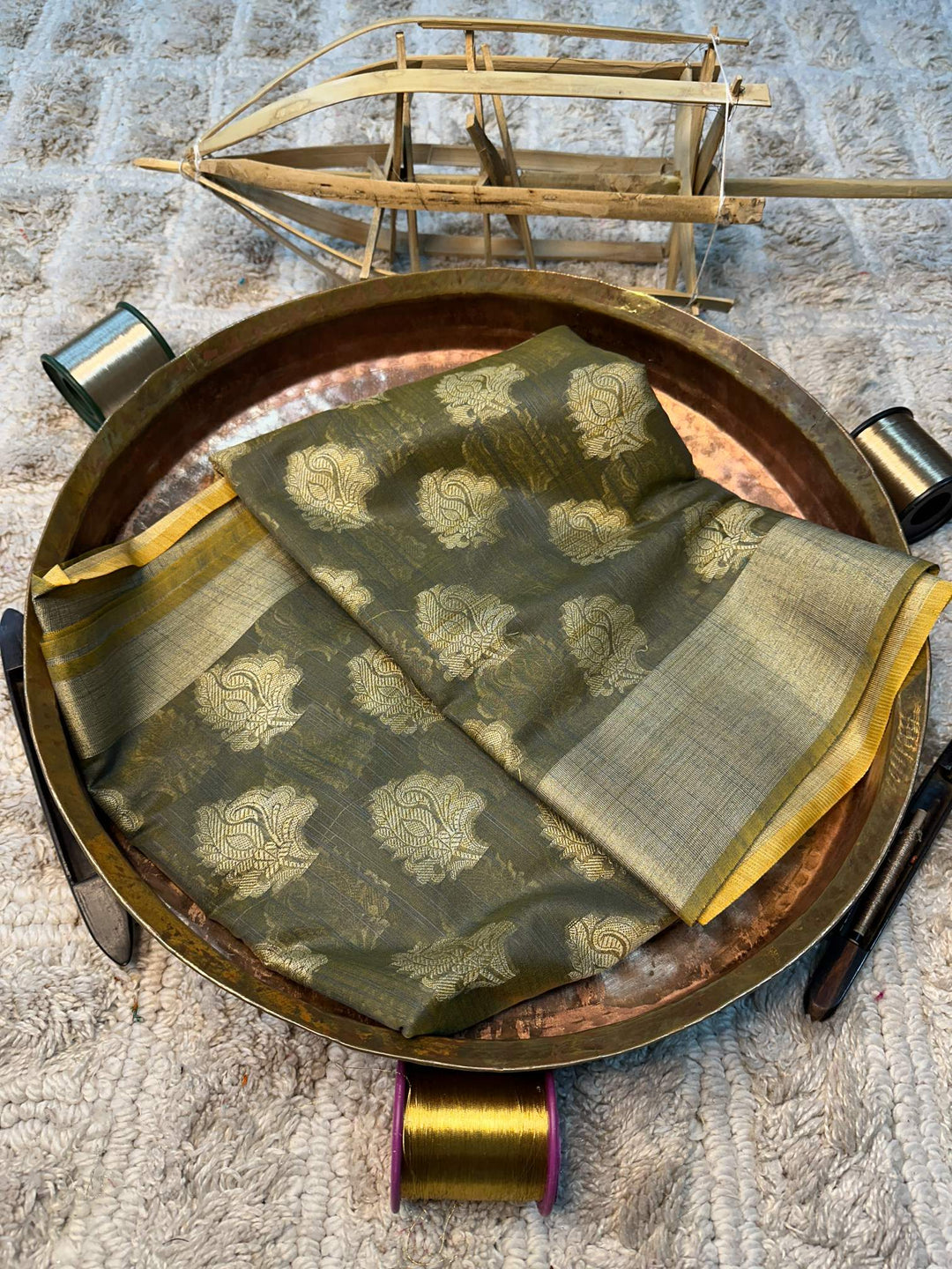 Soft Cotton Silk Rtique Zari Banarasi Saree